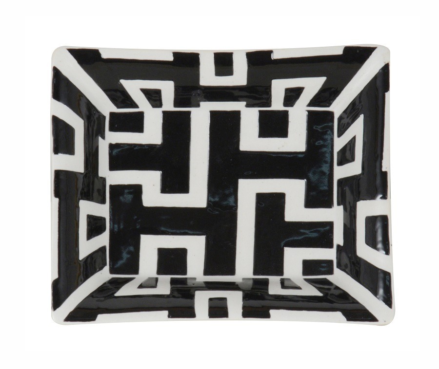 PIATTO DECORATIVO NERO E BIANCO
