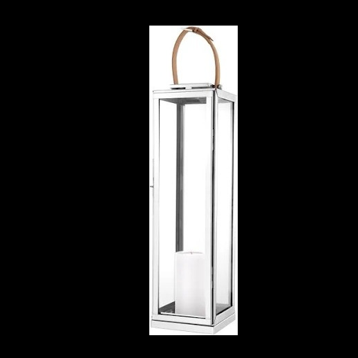 LANTERNA ELEGANTE CON MANICO IN PELLE
