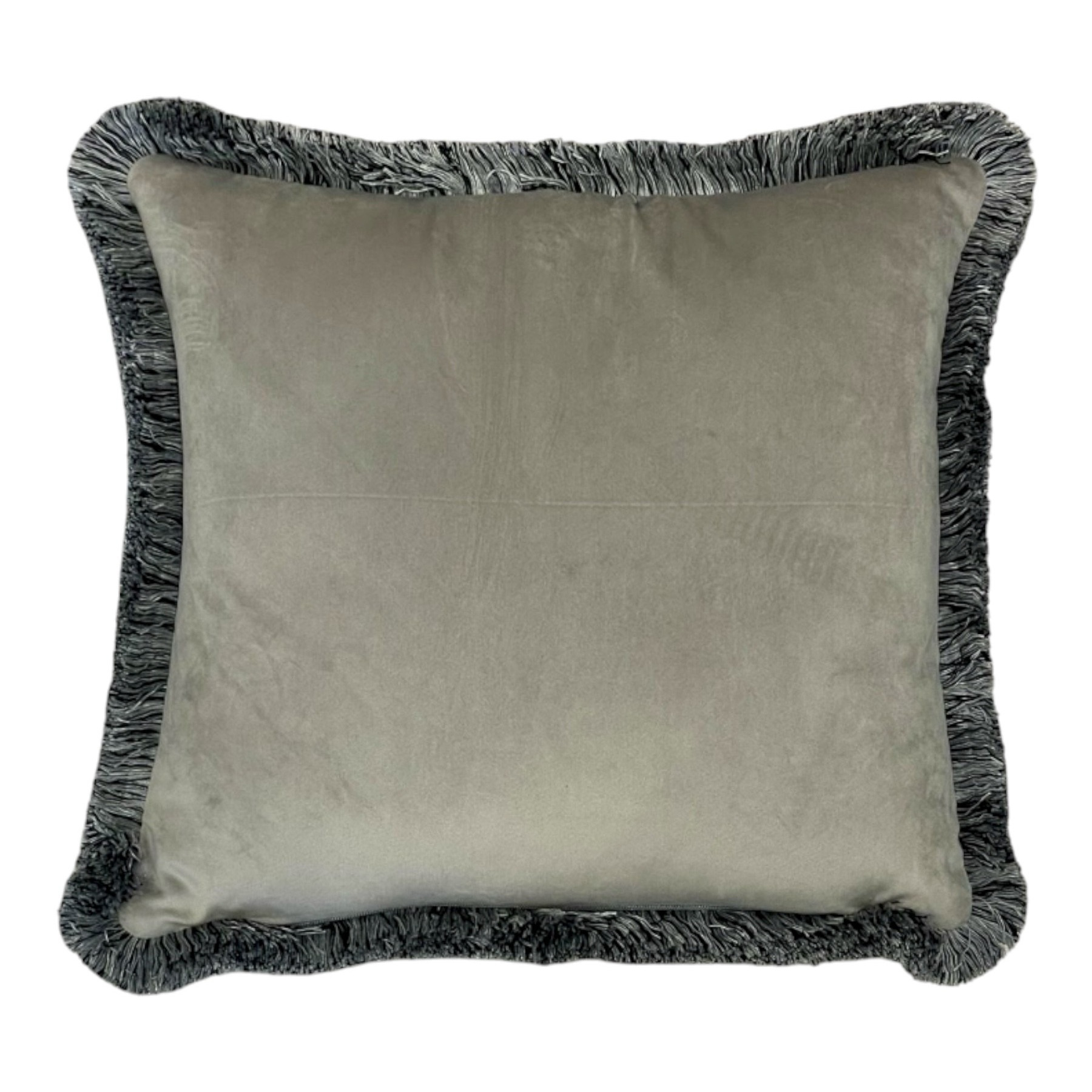 CUSCINO SARTORIALE CON RETRO IN VELLUTO GRIGIO