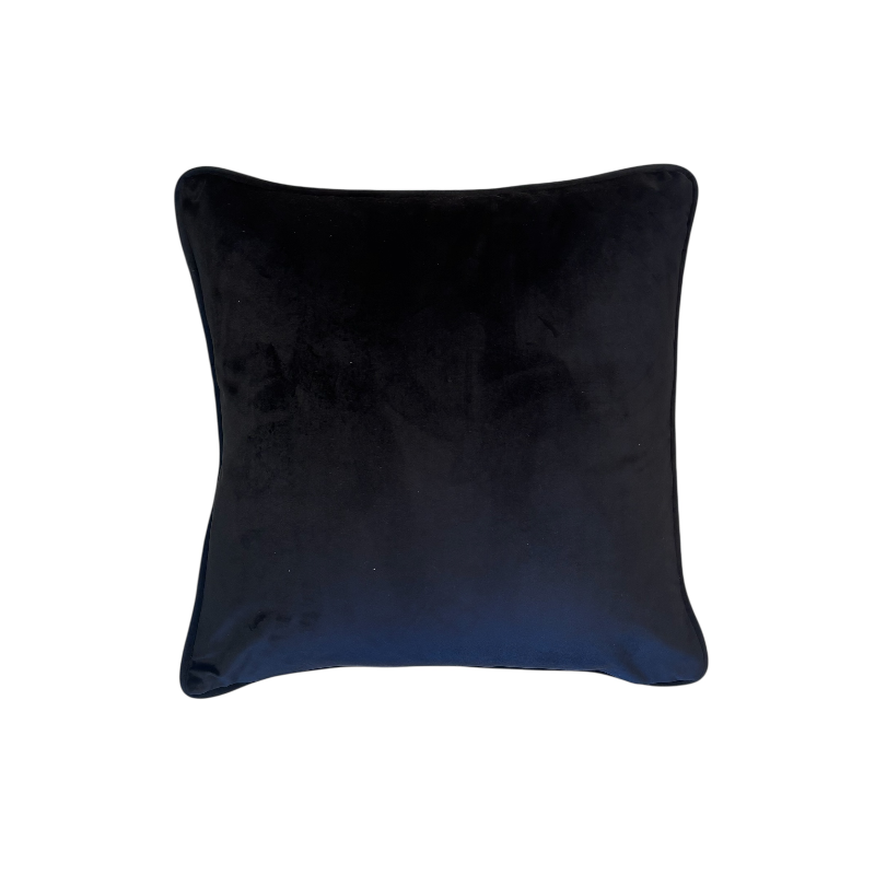 CUSCINO SARTORIALE GEOMETRICO CON RETRO IN VELLUTO NERO