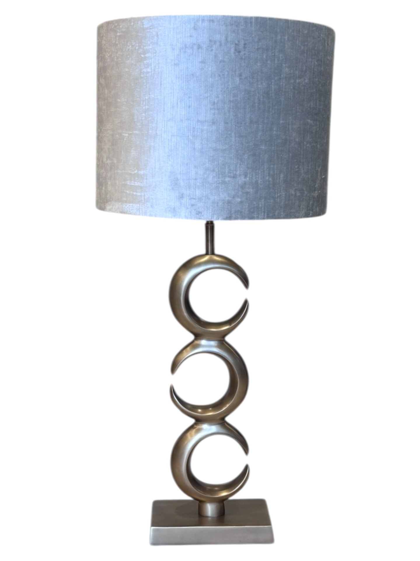 LAMPADA LUNA CON PARALUME GRIGIO IN VALLUTO